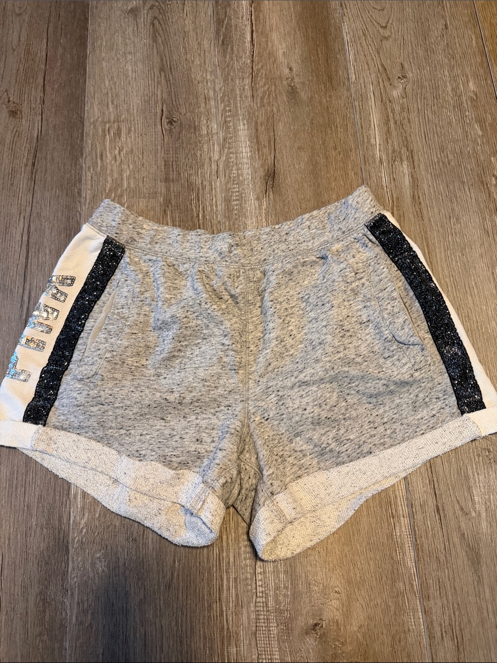 PINK Victoria's Secret Grey Athletic Shorts with Black Side Trim
